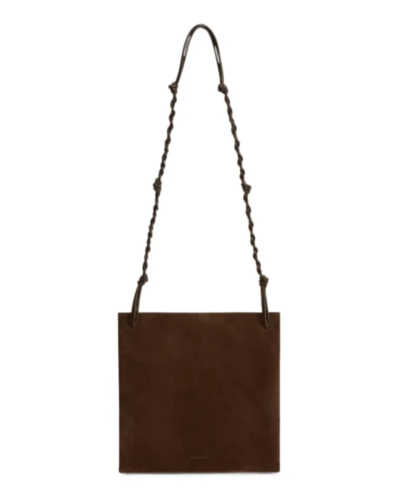 Jil Sander Tangle knotted suede shoulder bag - Braun Braun