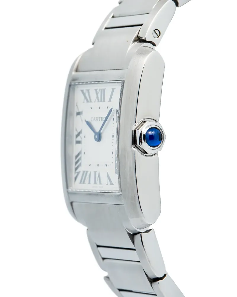 Cartier Eckige Steel Tank Francaise Armbanduhr 20mm - Weiß Weiß