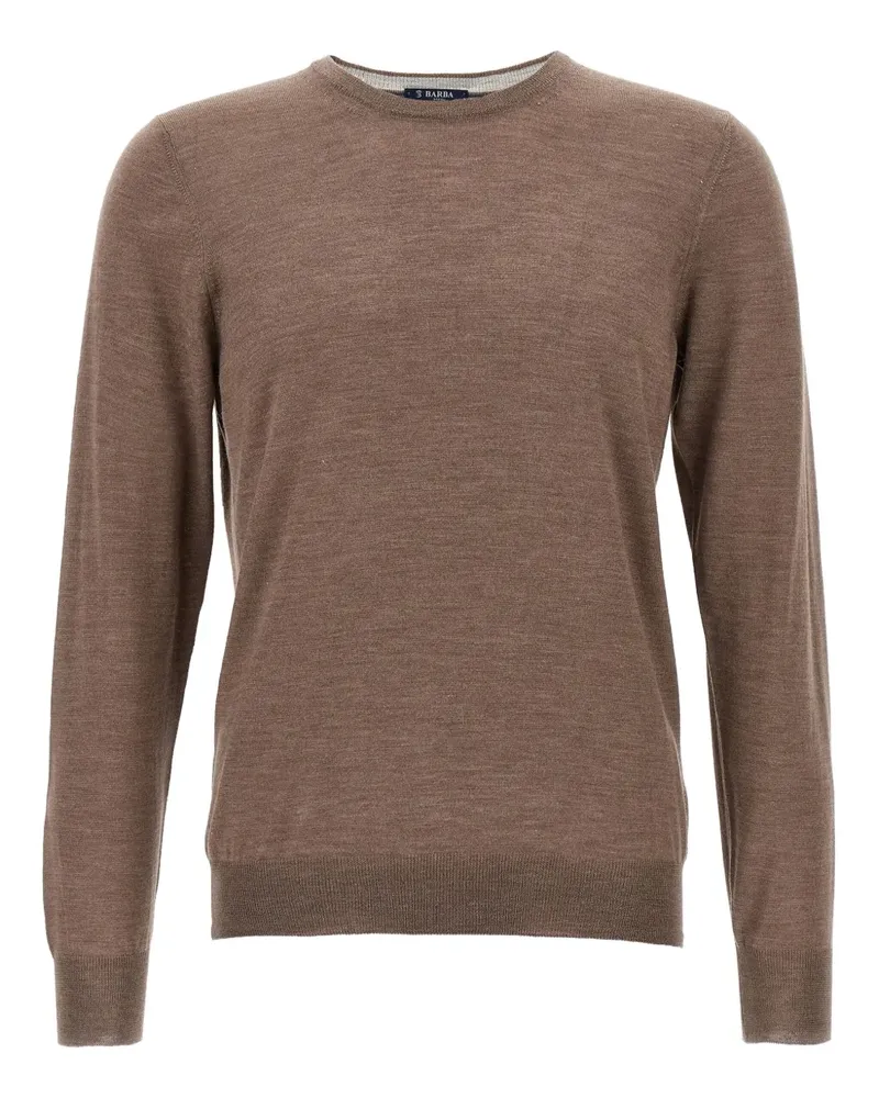 BARBA Pullover mit rundem Ausschnitt - Braun Braun