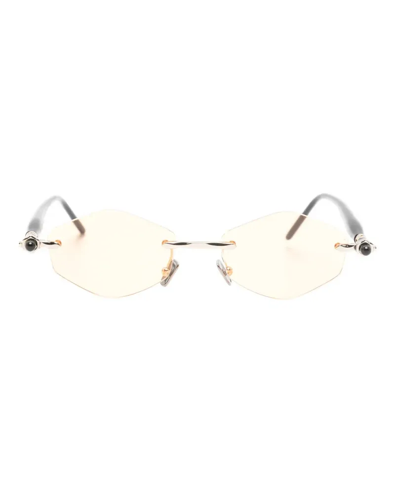 KUBORAUM Maske P60 Sonnenbrille mit geometrischem Gestell - Braun Braun