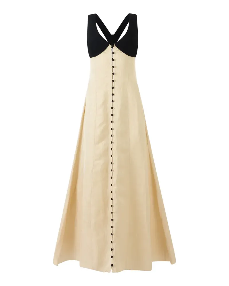 Rosie Assoulin buttoned V-neck maxi dress - Nude Nude