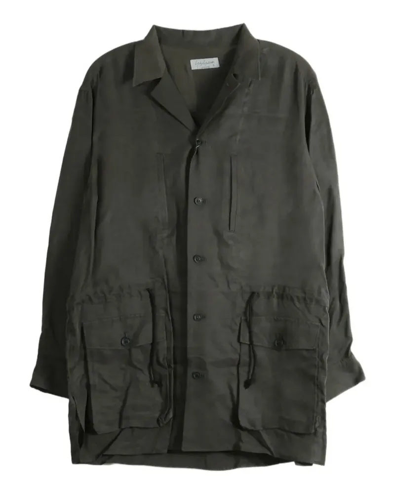 Yohji Yamamoto drawstring-waist long-sleeve shirt - Grün Grün
