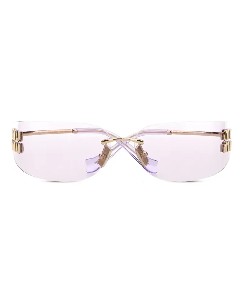 Miu Miu Sonnenbrille mit Logo-Applikation - Gold Gold