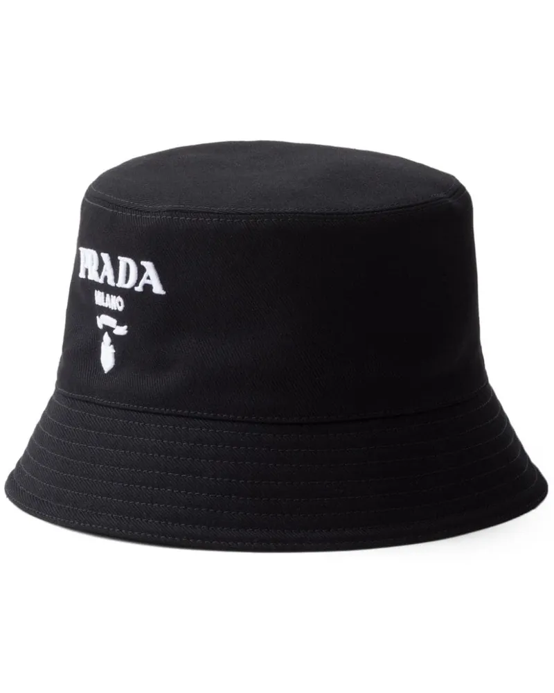 Prada Fischerhut mit Logo-Stickerei - Schwarz Schwarz