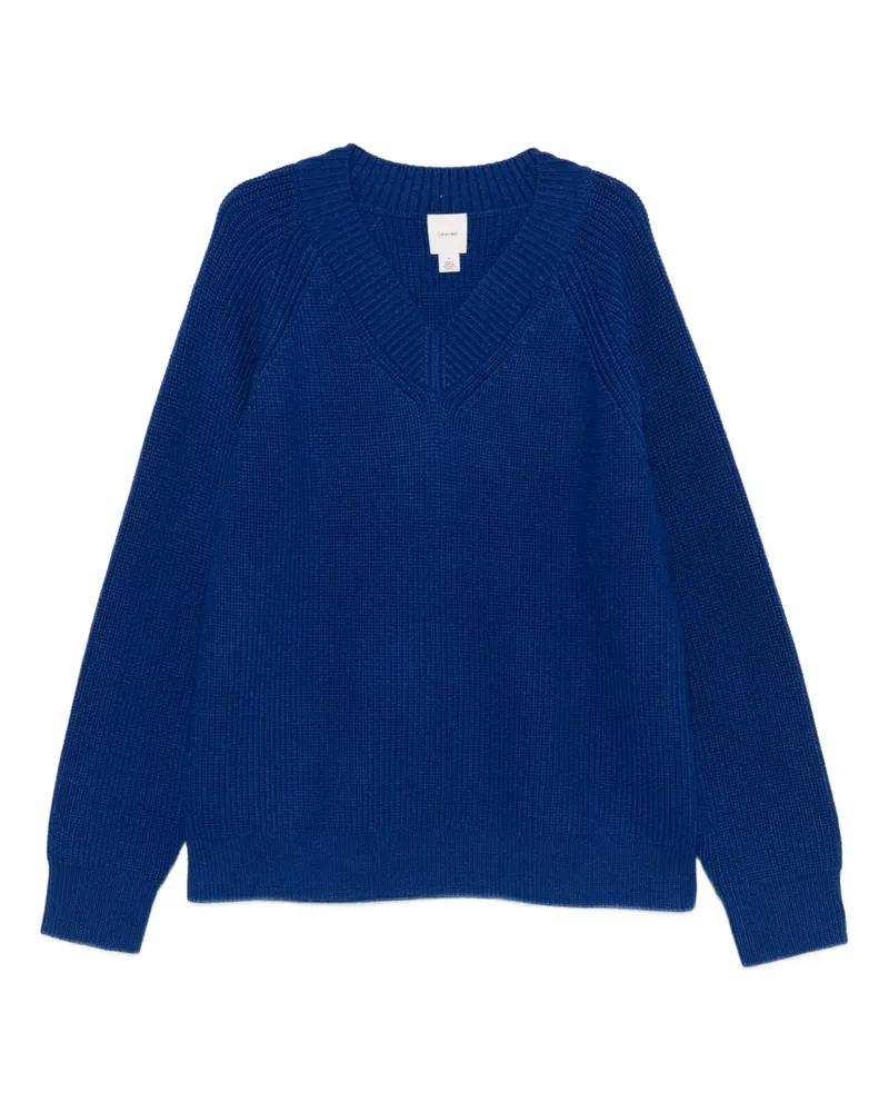 Calvin Klein Pullover mit V-Ausschnitt - Blau Blau