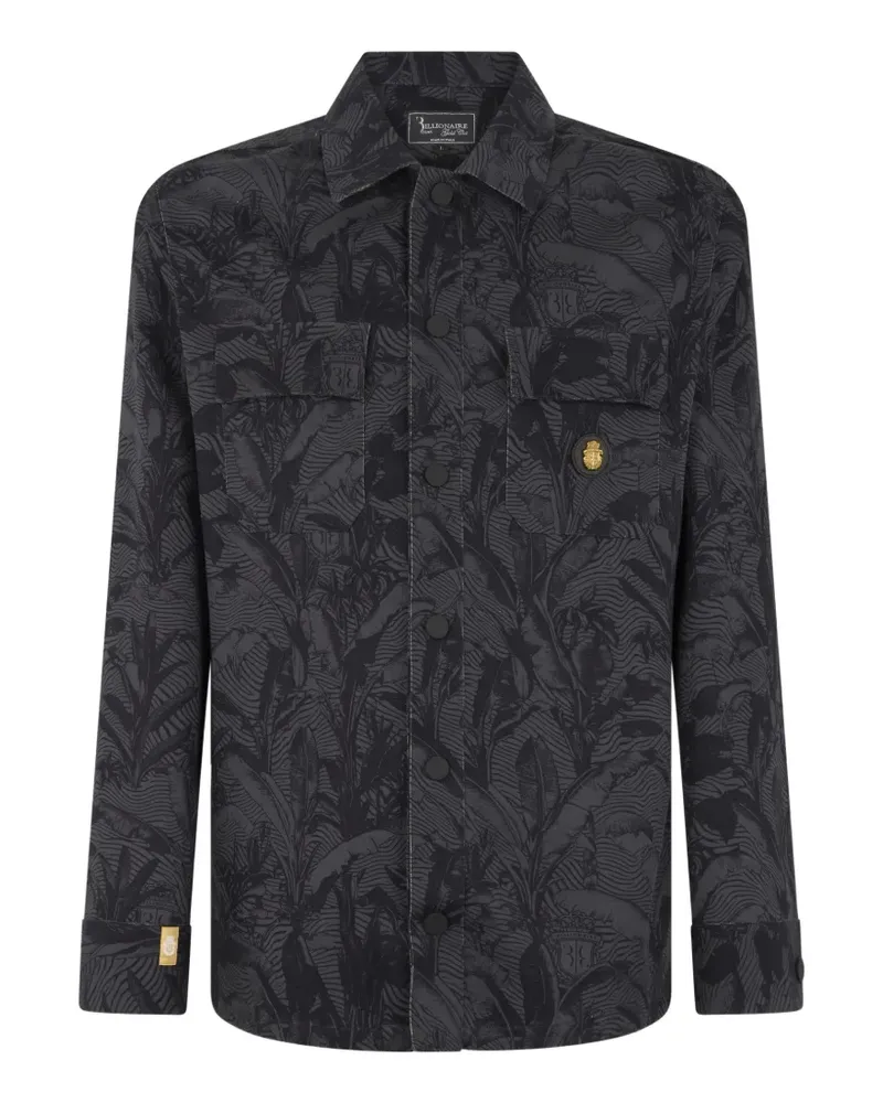 Billionaire Hemdjacke mit Palmen-Print - Grau Grau