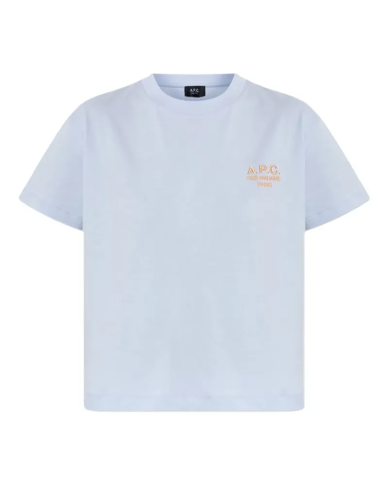 A.P.C. T-Shirt mit Logo-Stickerei - Blau Blau