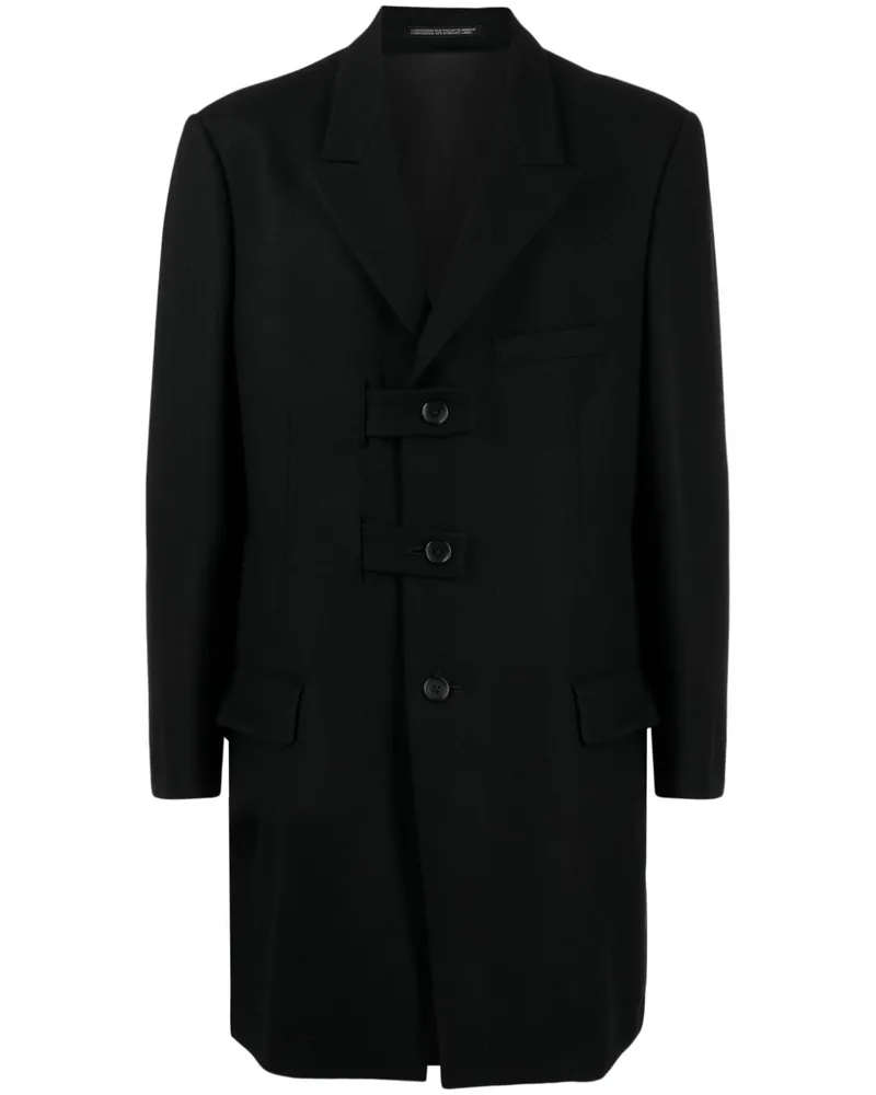 Yohji Yamamoto Einreihiger Mantel - Schwarz Schwarz