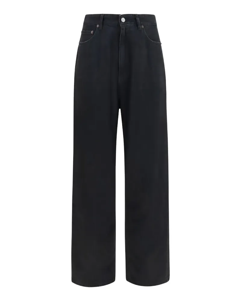 Maison Margiela Weite Jeans mit Logo-Patch - Schwarz Schwarz