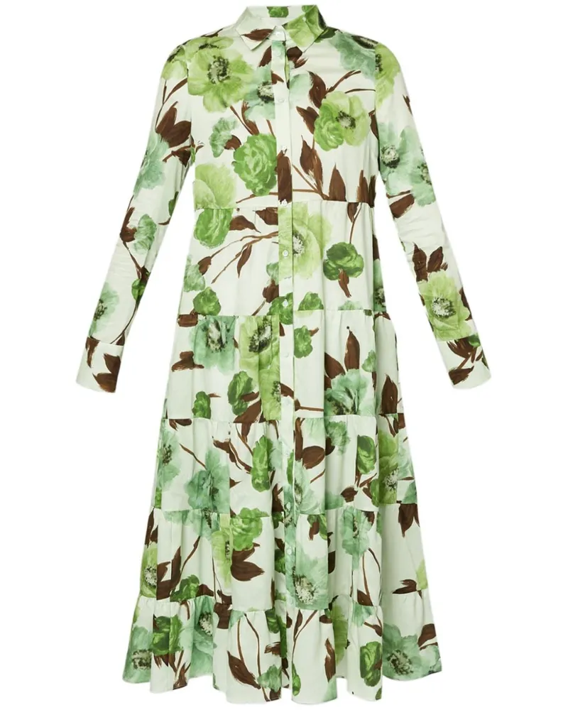 Erdem Midikleid mit Blumen-Print Grün