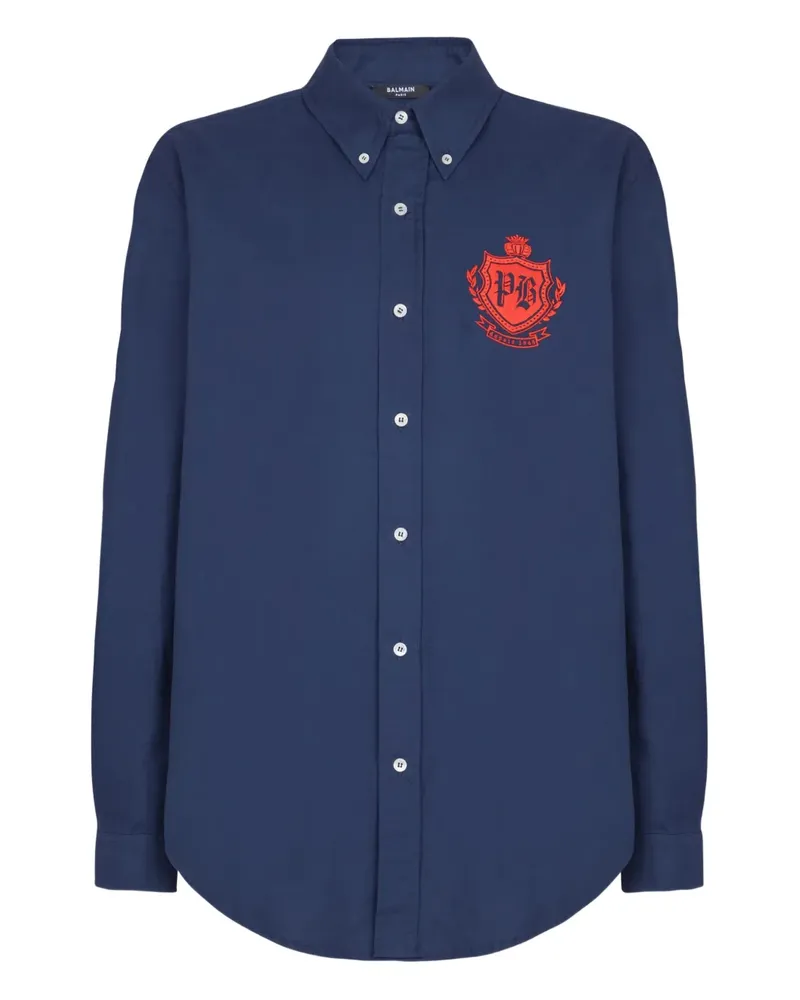Balmain Besticktes Hemd - Blau Blau