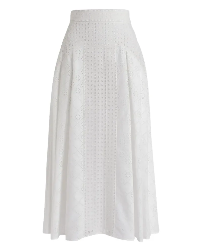 Alberta Ferretti Midirock mit Ösen - Weiß Weiß