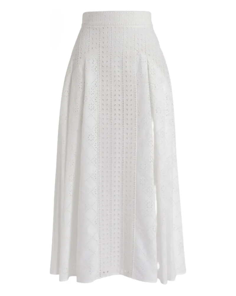 Alberta Ferretti Midirock mit Ösen - Weiß Weiß