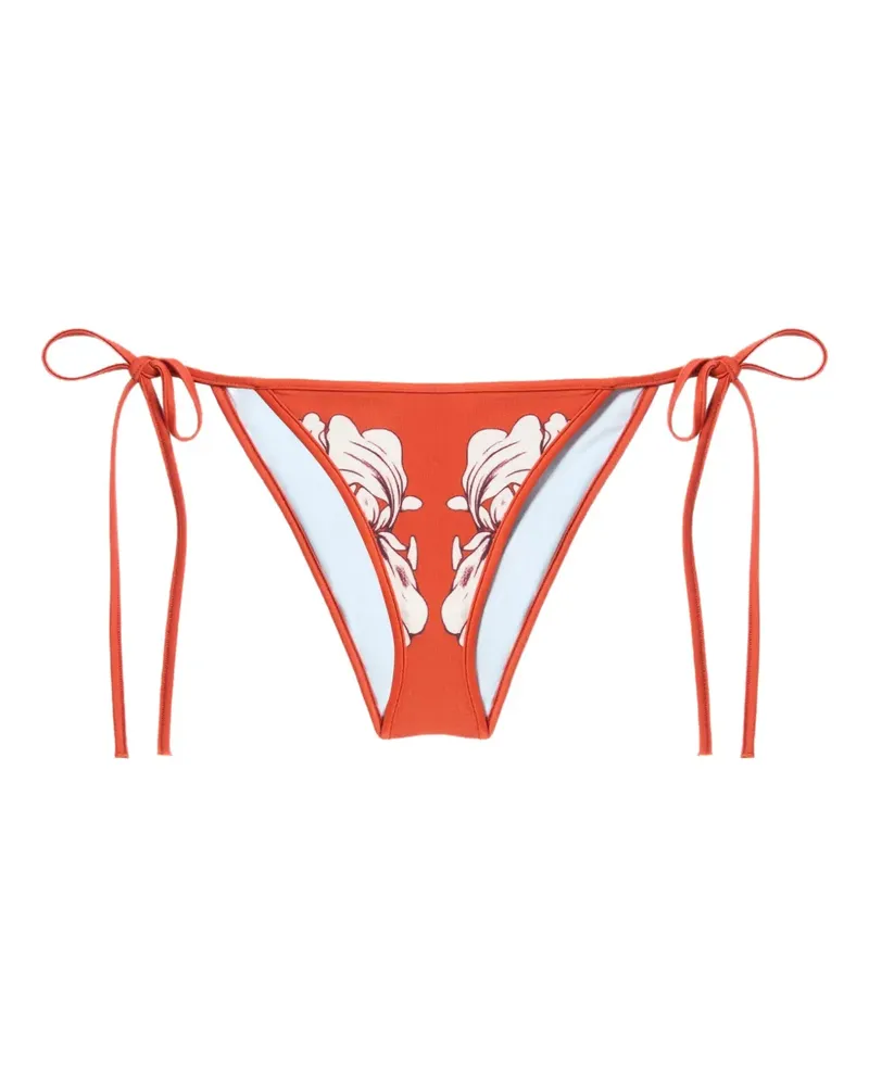 La DoubleJ Bikinihöschen mit Blumen-Print - Orange Orange