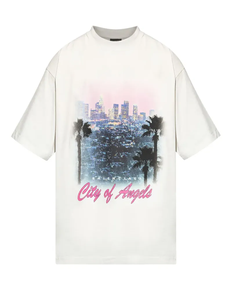 Balenciaga City of Angels T-Shirt mit grafischem Print - Weiß Weiß