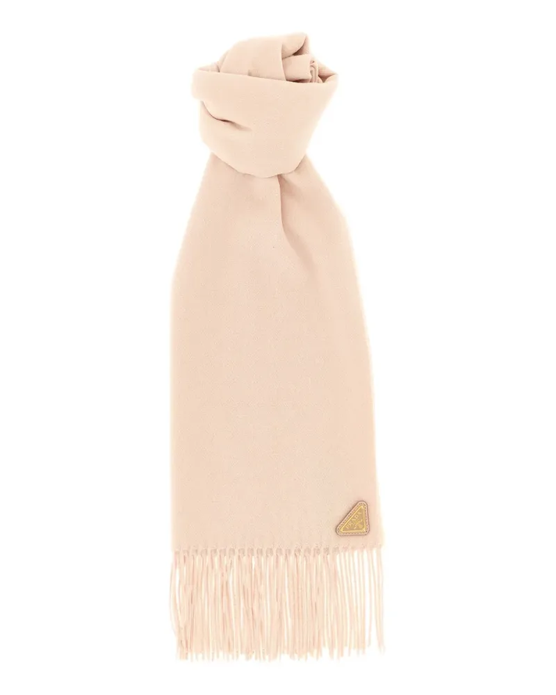 Prada fringed logo-detail scarf - Rosa Rosa