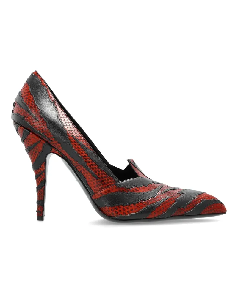 Versace Tigre snakeskin-effect leather pumps - Rot Rot