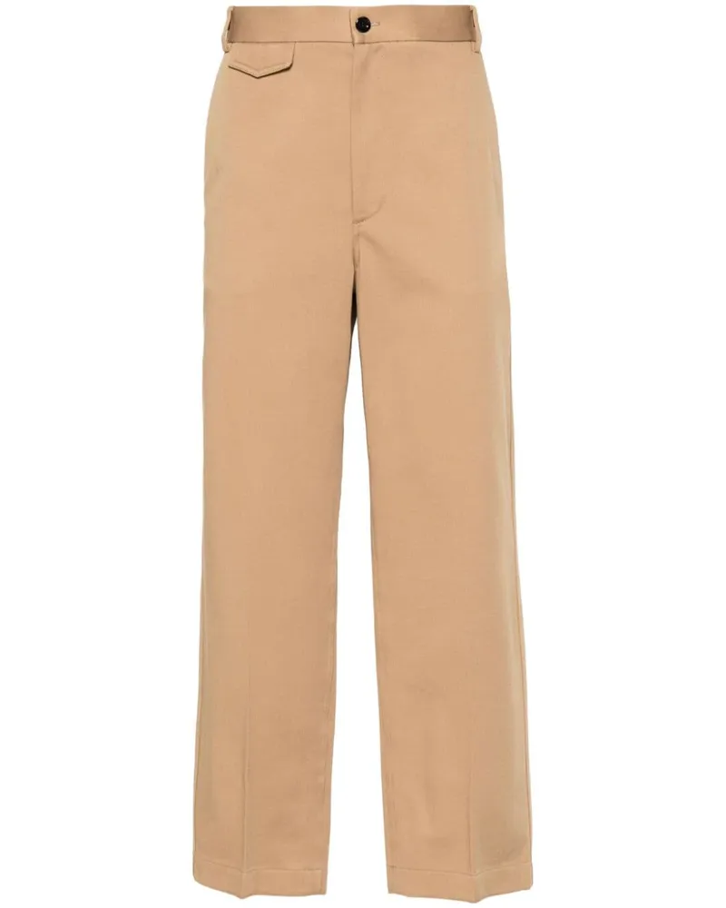 Gucci Web-detail cotton trousers Neutrals