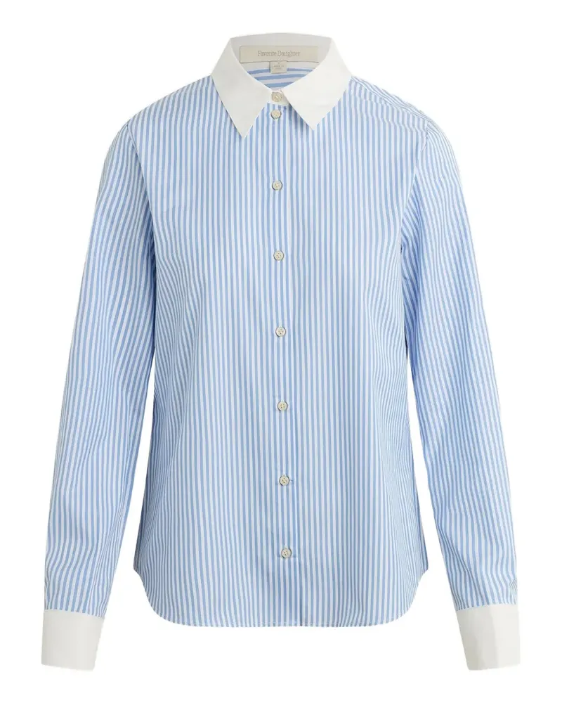Favorite Daughter striped contrast-collar shirt - Blau Blau