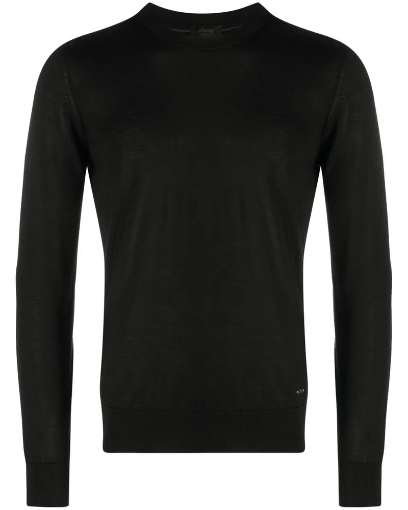 Brioni Pullover mit rundem Ausschnitt Schwarz