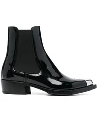 Alexander McQueen Stiefeletten aus Lackleder Schwarz