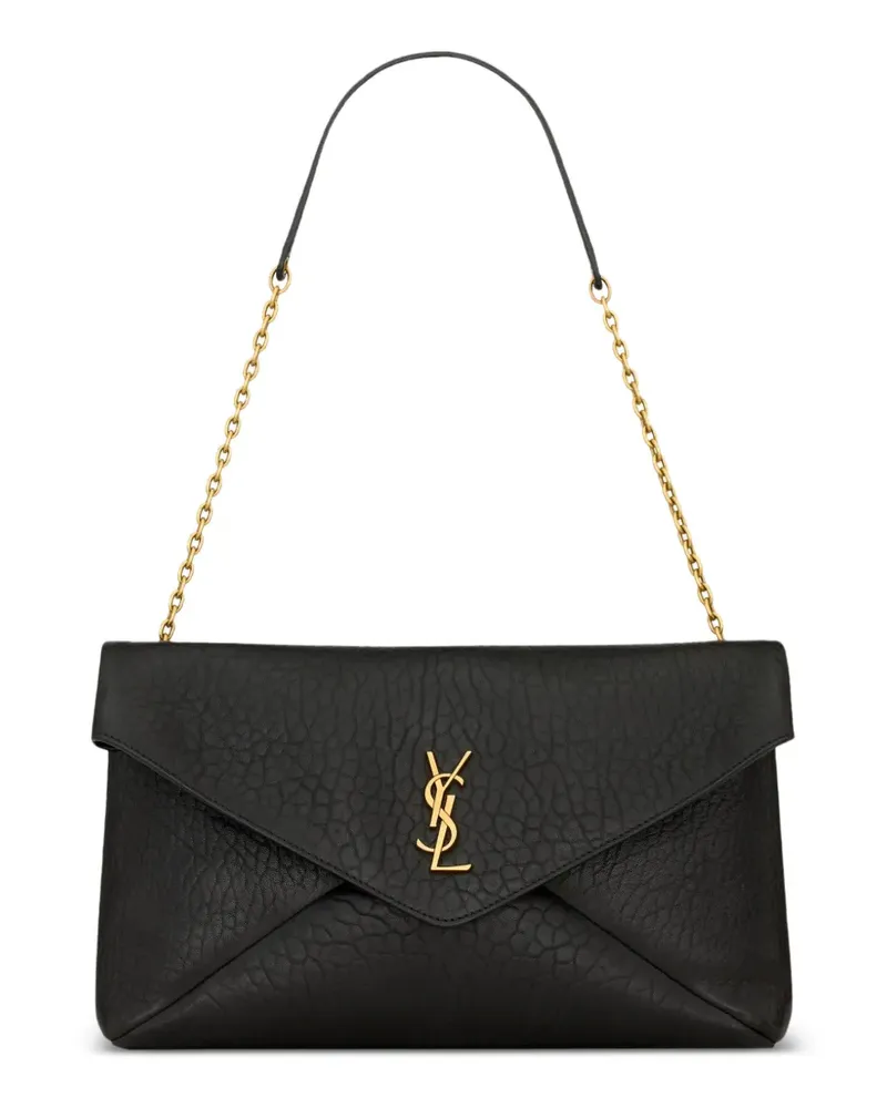Saint Laurent Große Envelope Clutch - Schwarz Schwarz