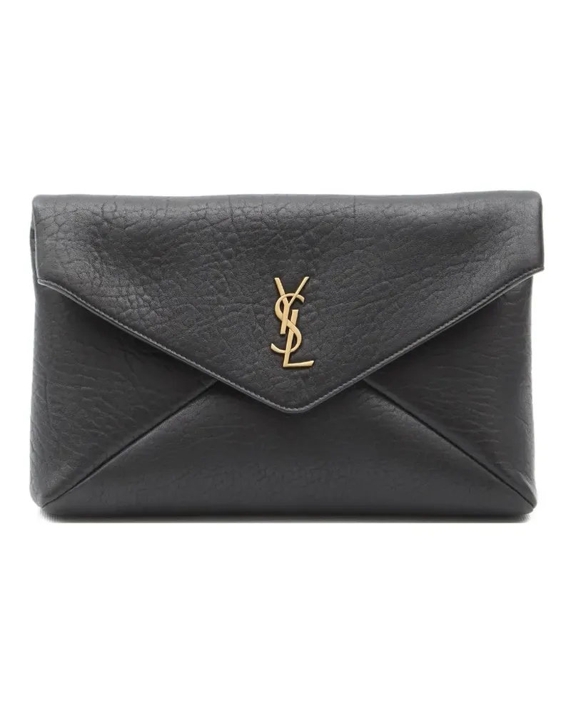 Saint Laurent Große Envelope Clutch - Schwarz Schwarz