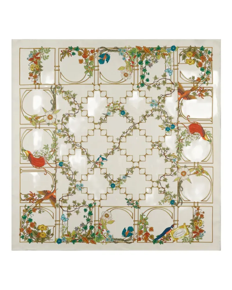 Gucci graphic-print silk scarf - Nude Nude