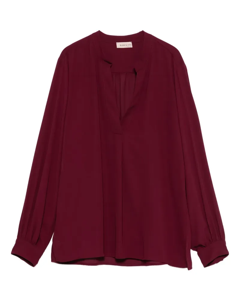 Blanca keyhole-neckline long-sleeve top - Rot Rot