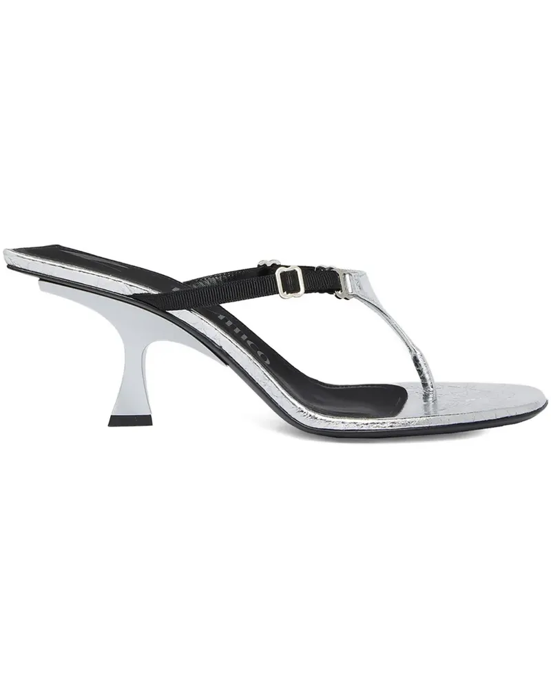 ATTICO 65mm metallic-leather buckled sandals - Silber Silber