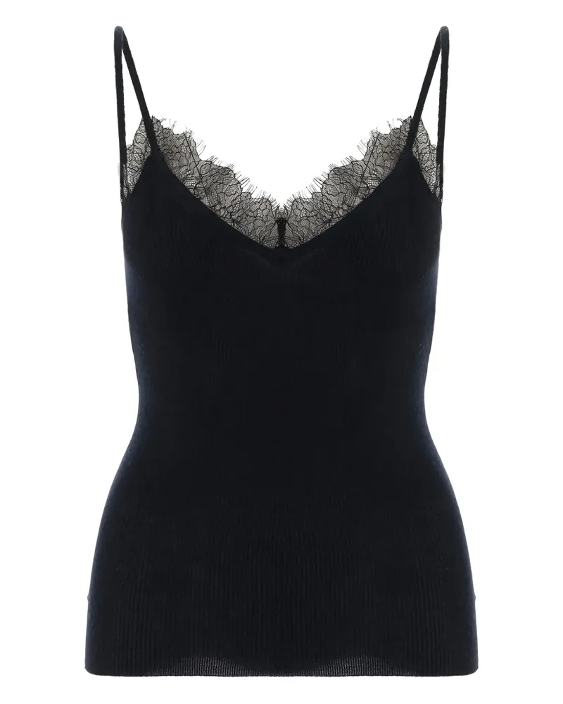 arch4 ribbed lace top - Schwarz Schwarz