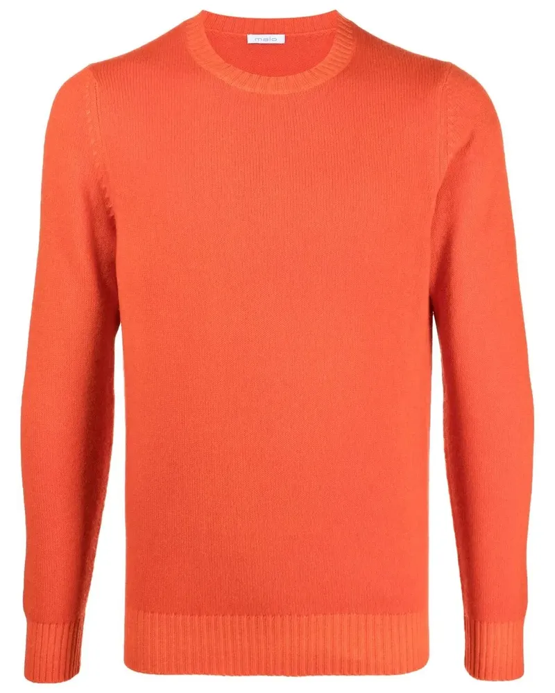 Malo Strickpullover mit rundem Ausschnitt - Orange Orange
