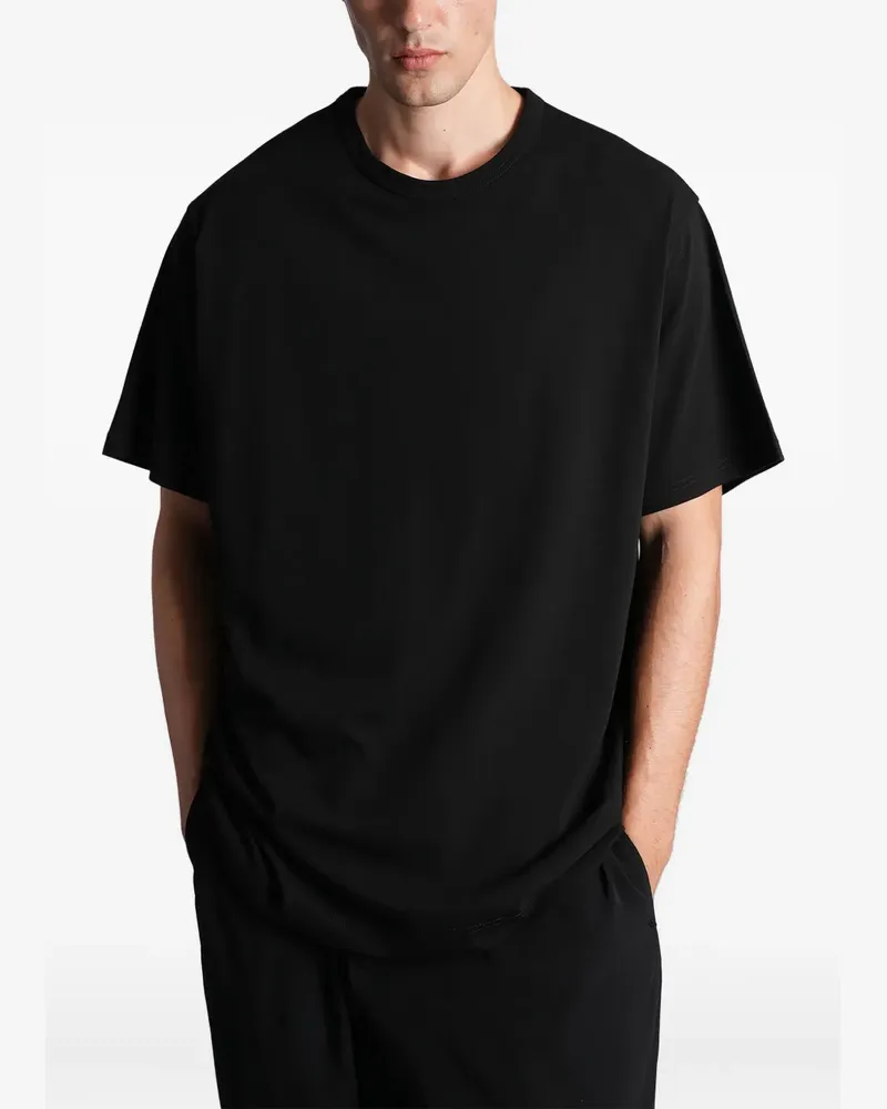 Yohji Yamamoto T-Shirt mit rundem Ausschnitt - Schwarz Schwarz