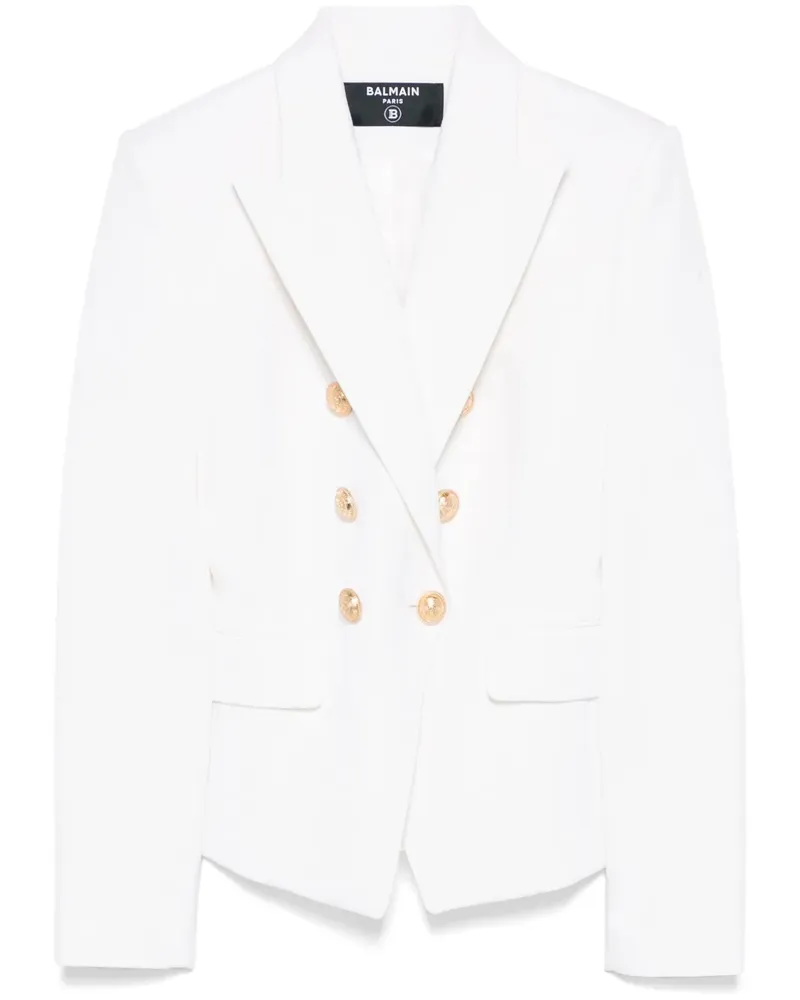 Balmain Doppelreihiger Blazer - Weiß Weiß