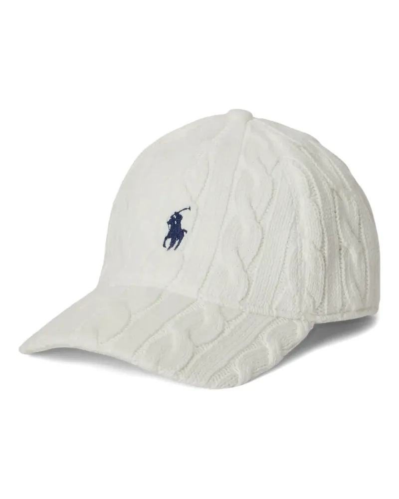 Ralph Lauren Zopfmuster-Baseballkappe mit Logo-Detail - Weiß Weiß