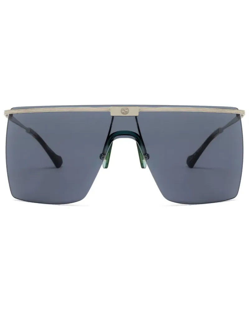 Gucci Sonnenbrille mit eckigem Gestell - Silber Silber
