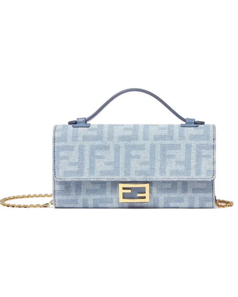 Fendi FF Baguette Jeans-Portemonnaie - Blau Blau