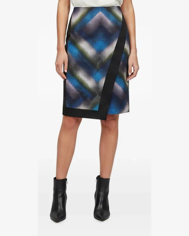 Karen Millen printed wrap mid-length skirt - Schwarz Schwarz