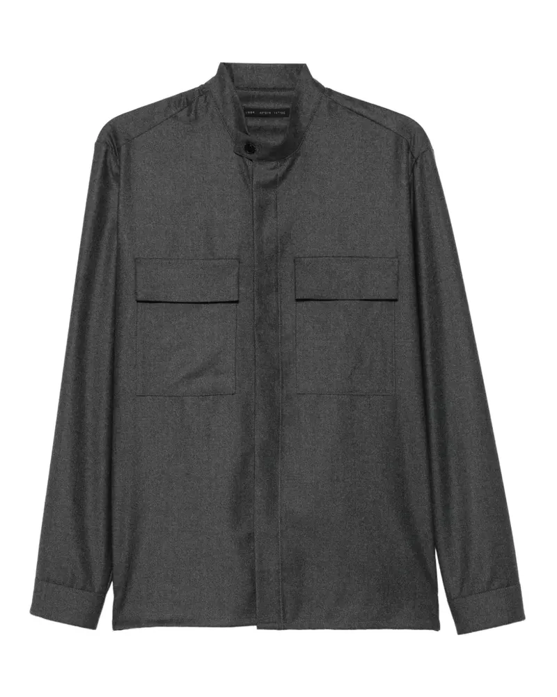 Low Brand band-collar chest-pocket shirt - Grau Grau