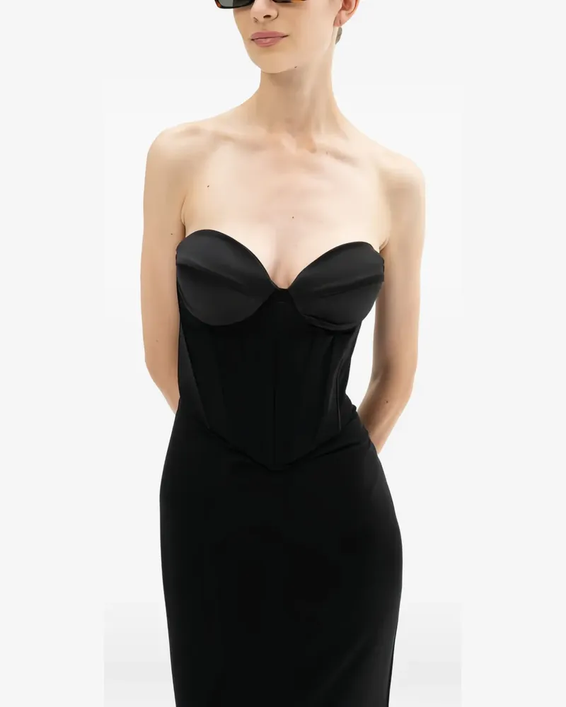 ACTUALEE corset-style sweetheart-neck dress - Schwarz Schwarz