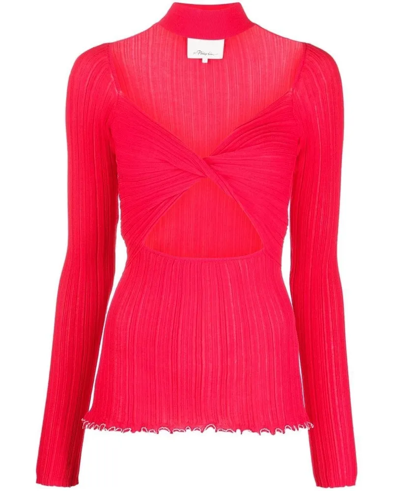 3.1 phillip lim Strickoberteil mit Cut-Out - Rot Rot