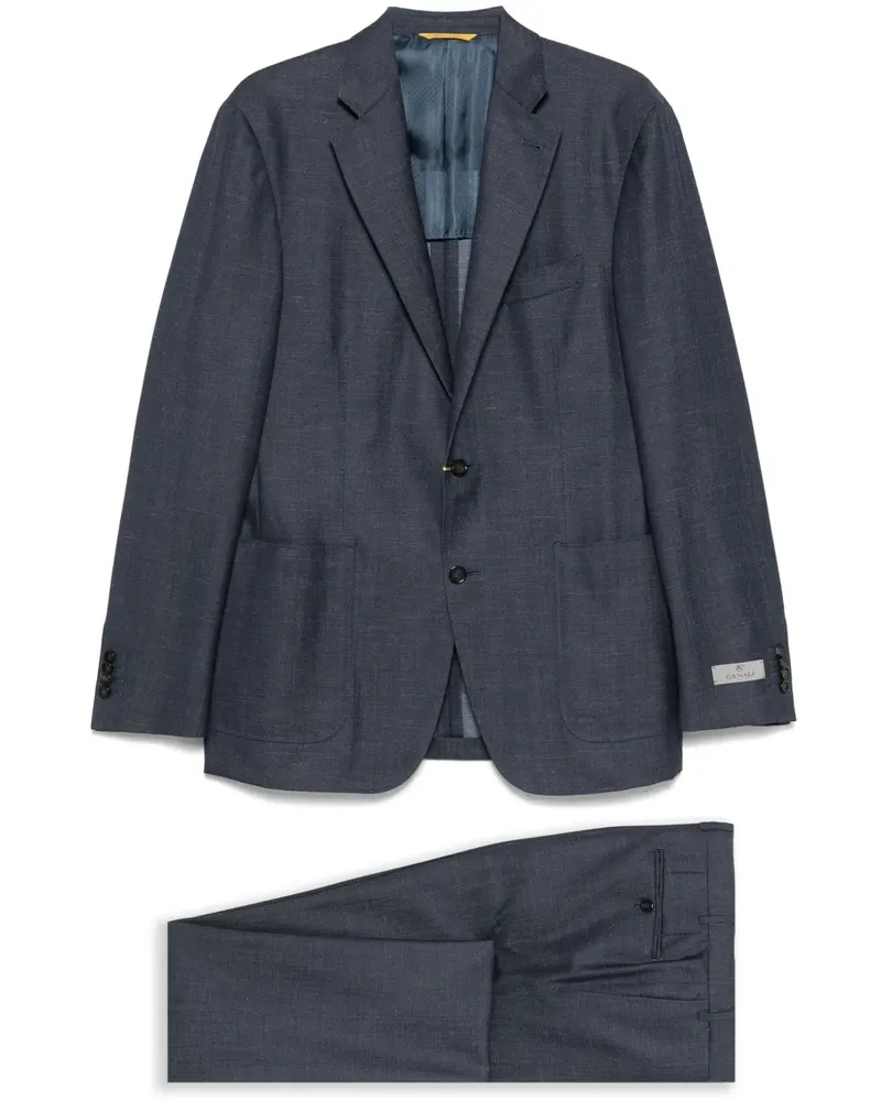 Canali Anzug mit Slub-Struktur - Blau Blau