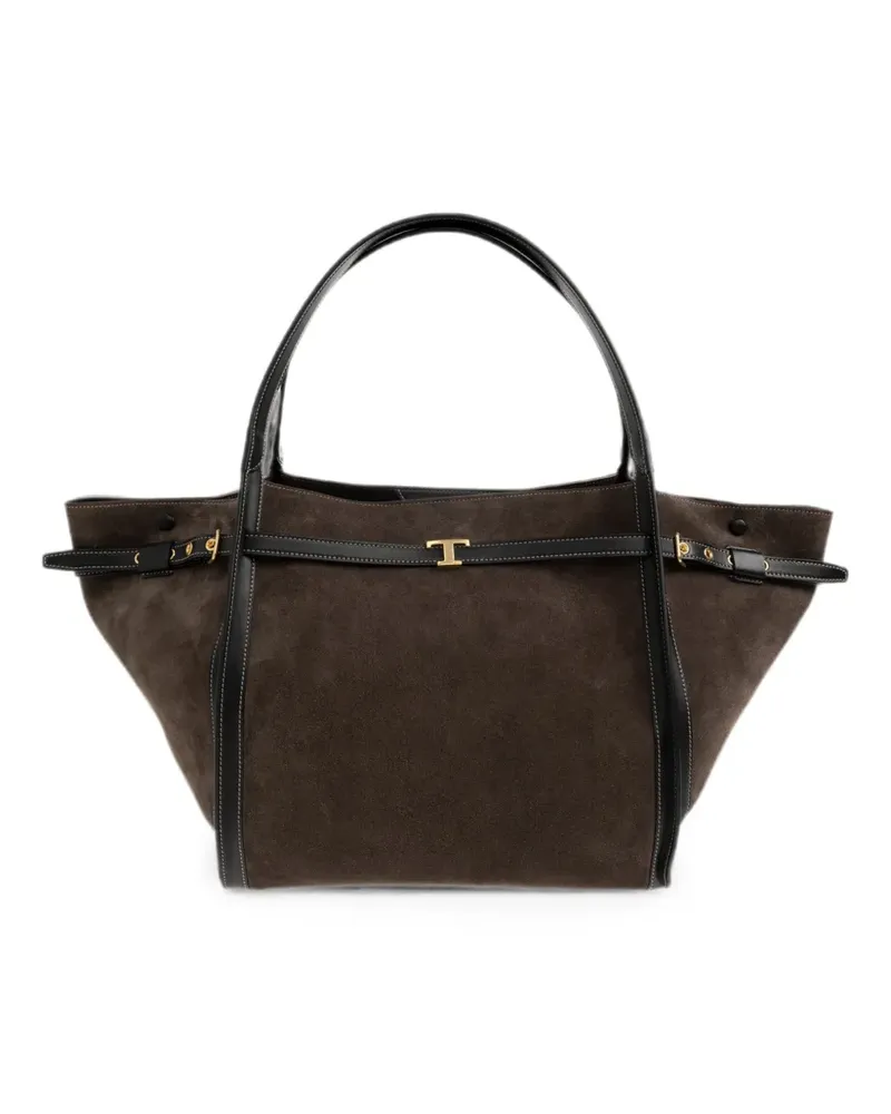 TOD'S T Timeless calf suede tote bag - Braun Braun