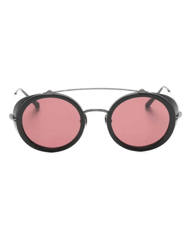 MATSUDA Sonnenbrille mit rundem Gestell - Schwarz Schwarz