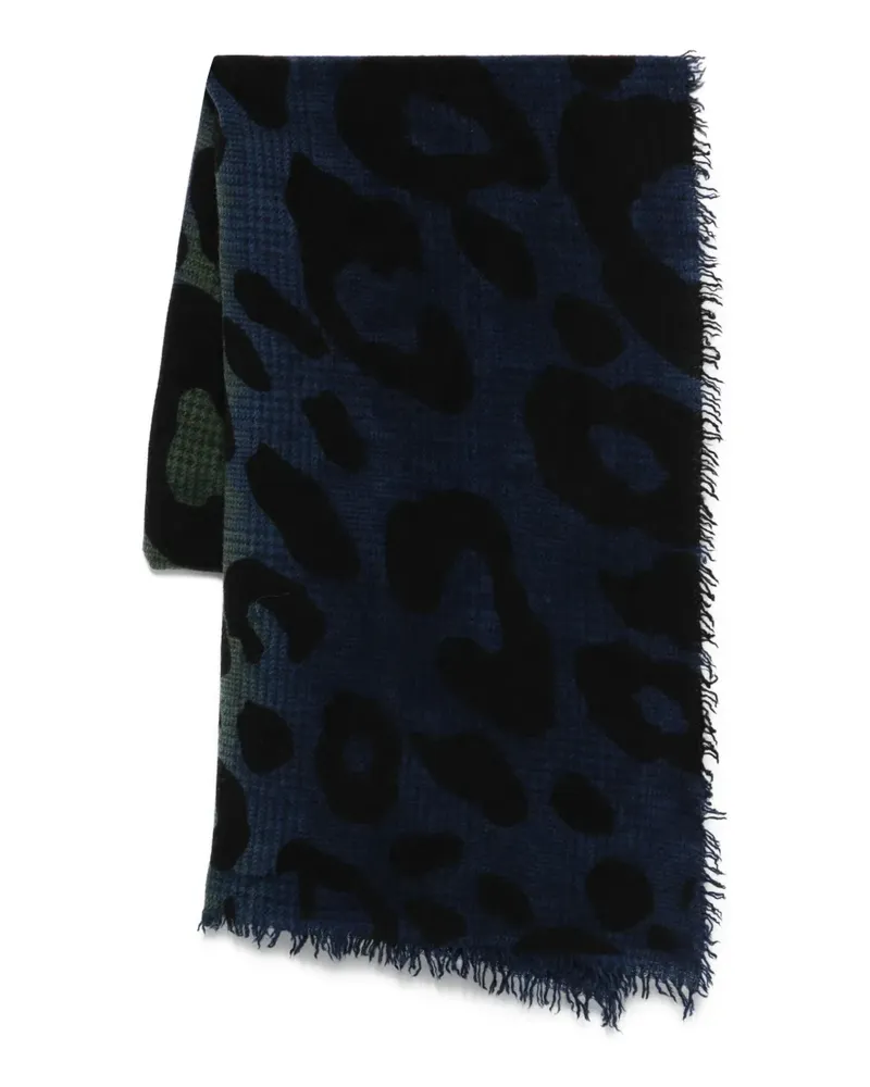 Faliero Sarti Chal Ax Schal mit Leoparden-Print - Blau Blau