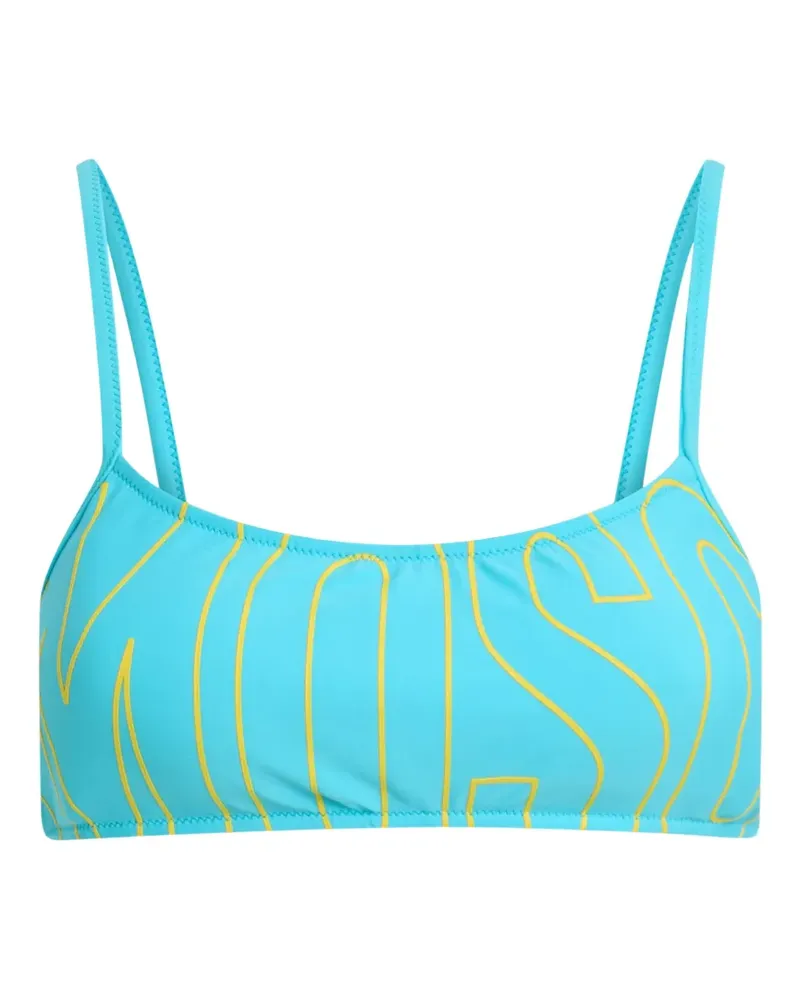 Moschino logo-print bikini top - Blau Blau
