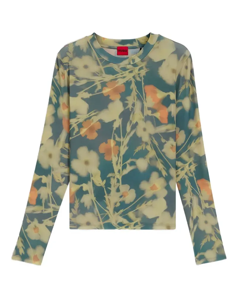 HUGO BOSS Oberteil mit Blumen-Print - Blau Blau