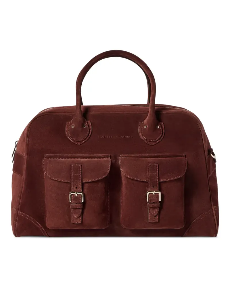 Brunello Cucinelli Weekender-Tasche aus Wildleder - Braun Braun