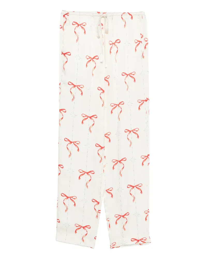 forte_forte Hose mit Schleifenmuster - Nude Nude