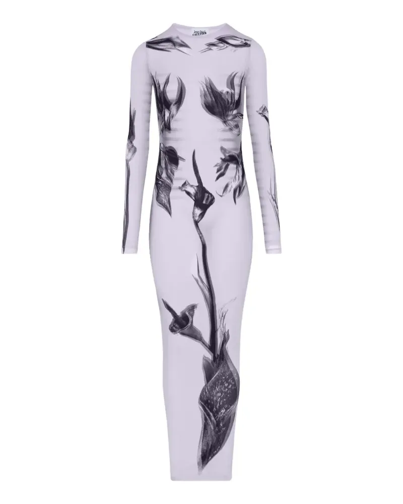 Jean Paul Gaultier Body Flowers layered dress - Weiß Weiß
